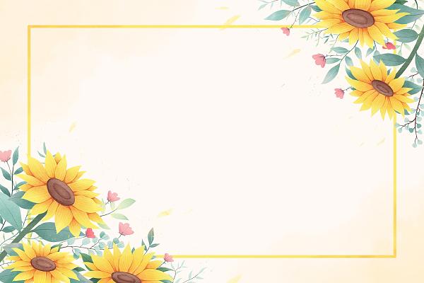 花卉水彩向日葵手绘背景插画水彩花卉背景