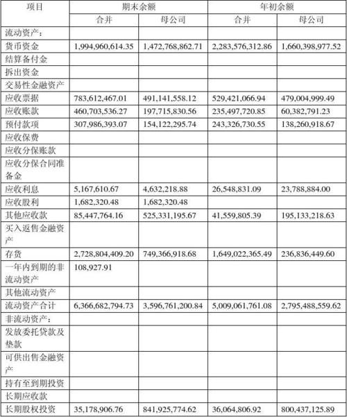 16311324 胡文婷 资产负债表 编制单位:云南白药集团股份有限公司