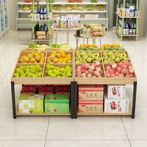 超市水果货架展示架多功能水果架子货架蔬菜架子钢木架水果店