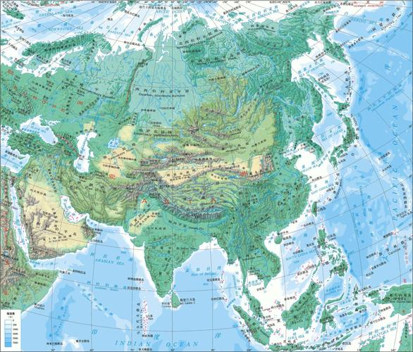 亚洲地形图分布情况是什么