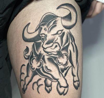 霸气的公牛纹身图片(16)