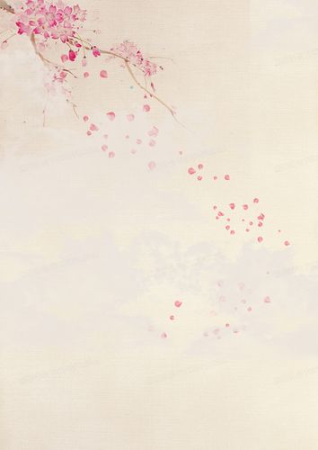 米色中国风水墨花瓣背景