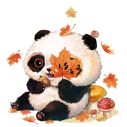 分享一组圆滚可爱的熊猫插画呆萌俏皮人见人爱