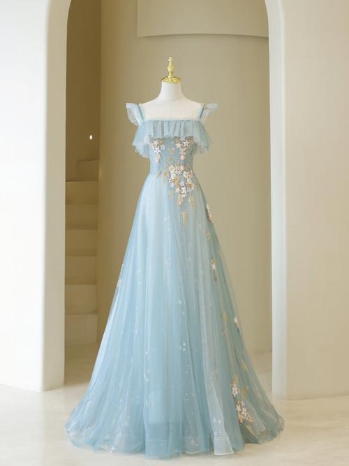 北京婚纱礼服78又一款仙气飘飘的蓝色小礼服