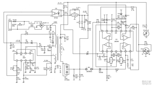 电动车充电器原理图(uc3842 lm324 tl431)