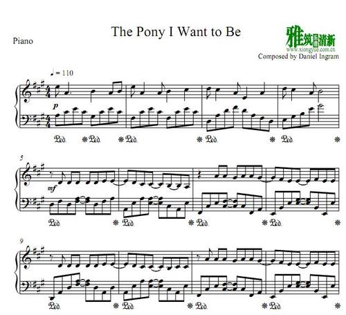 小马宝莉the pony i want to be钢琴谱