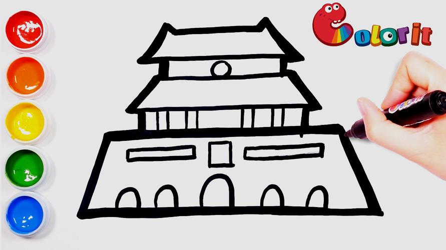 我爱北京天安门——简单几笔,教孩子画天安门城楼