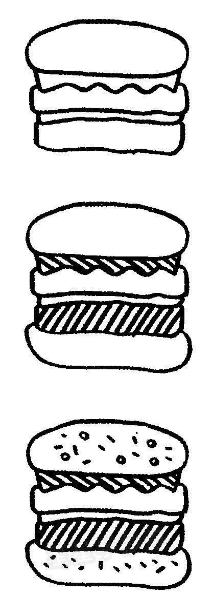 汉堡包简笔画汉堡包简笔画简单