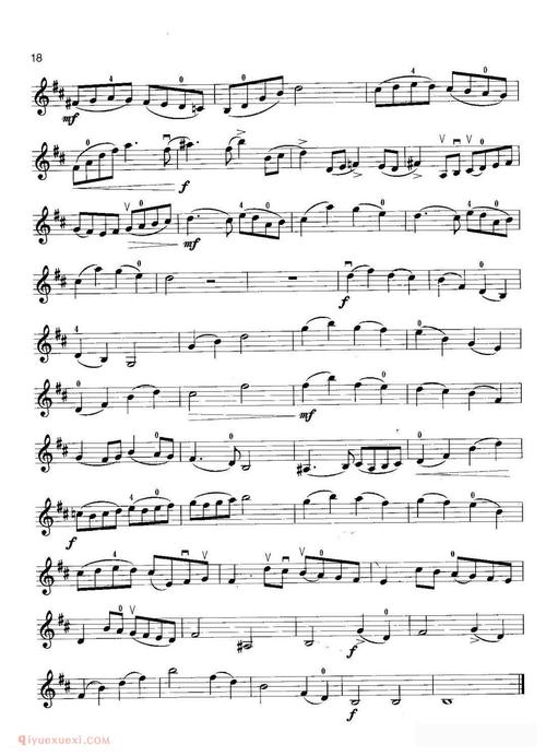 小提琴考级曲谱《二级:外国乐曲/b小调协奏曲第一乐章》里丁格》