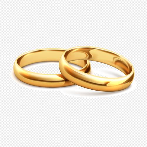 黄金结婚戒指元素素材png格式_设计素材免费下载_vrf高清图片