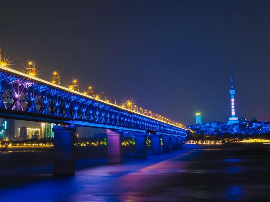 今日份扫街.星芒真好看～#城市的夜晚 #摄影 #武汉 #大桥 - 抖音