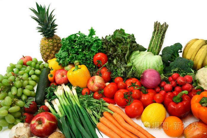 五颜六色的蔬菜和水果