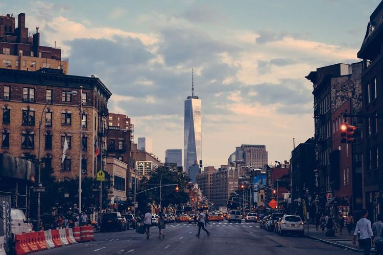 曼哈顿城市复古风景图片