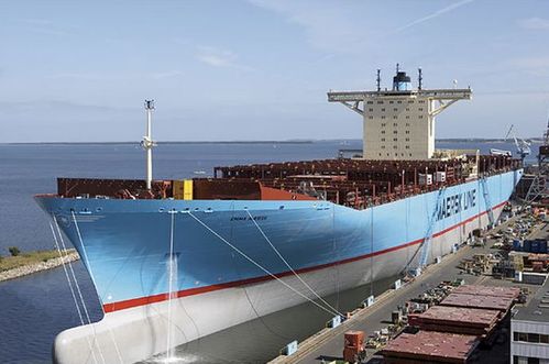 世界最大级别集装箱船——爱玛马士基号(emma maersk).