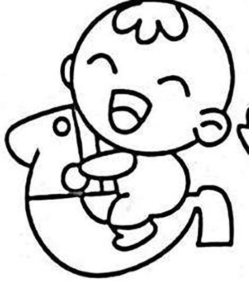 婴儿开心的表情简笔画孩子开心时跳起时简笔画简笔画图片大全【表情简