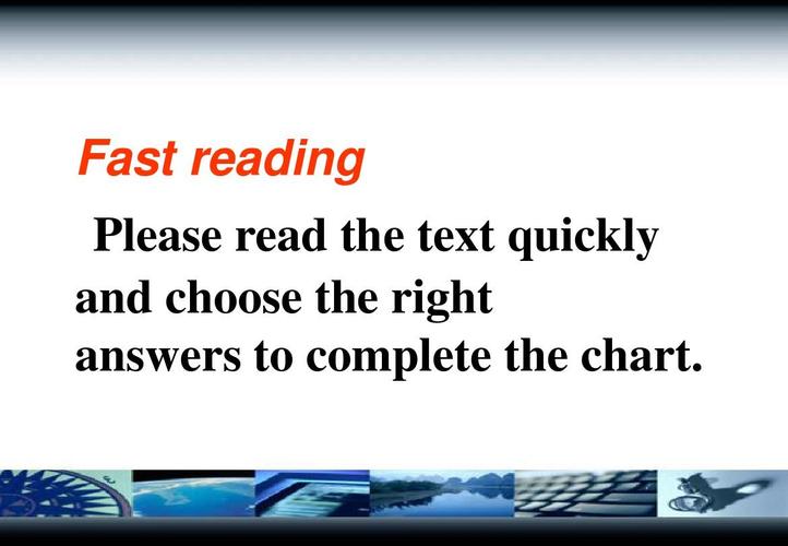 read the text quickly and choose the right answers to complete