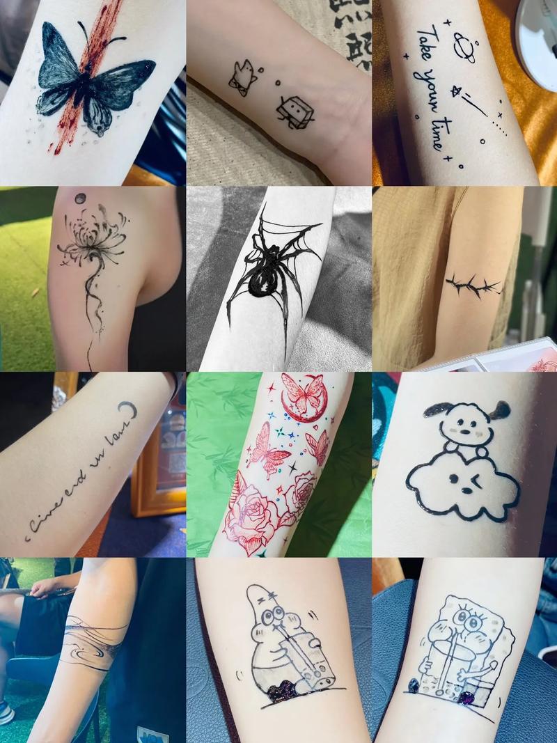 好看的女生手臂海娜手绘纹身合集《二》#海娜手绘 #果汁纹身  - 抖音