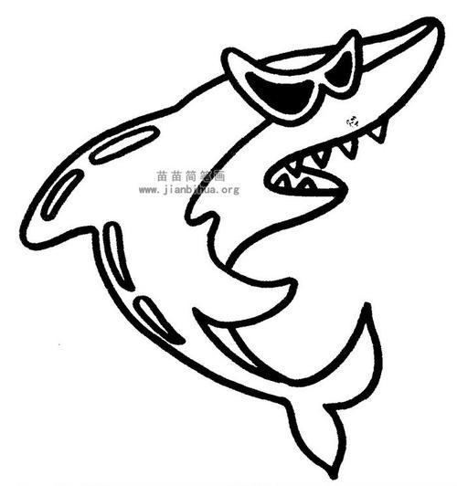 鲨鱼鱼鳍简笔画