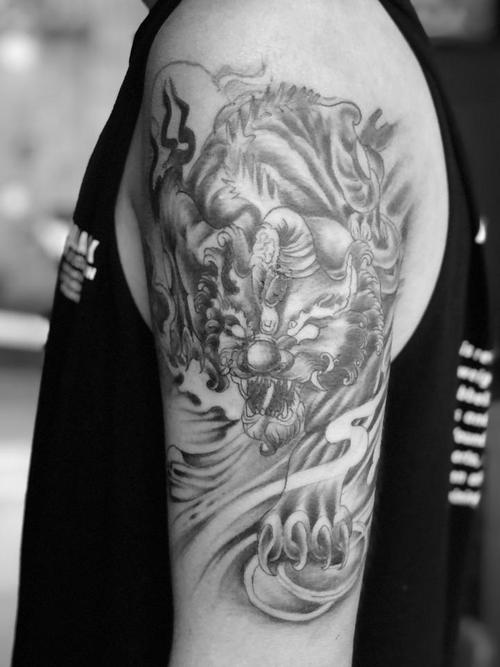 大臂貔貅_纹身图案手稿图片_阿洋的纹身作品集
