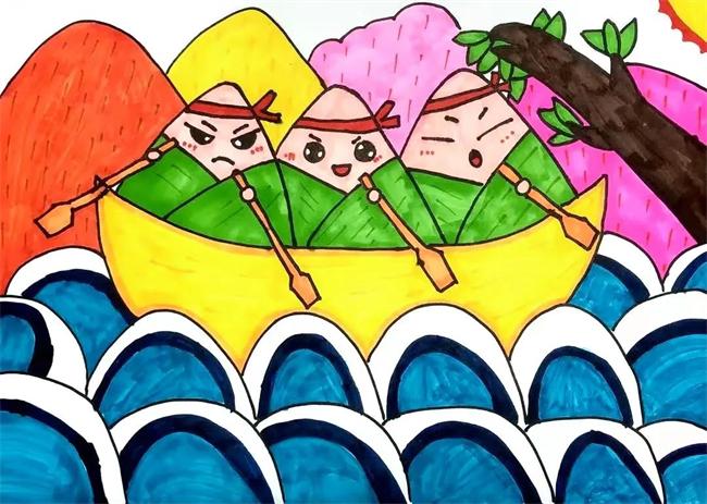 陈幸紫  《端午》  儿童画李秀桦  《中国传统节日——端午》  儿童画