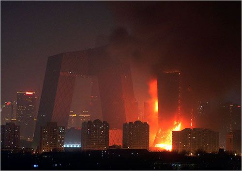 央视新址大火再次凸显高层建筑防火问题亟待解决(图片来源:百度)