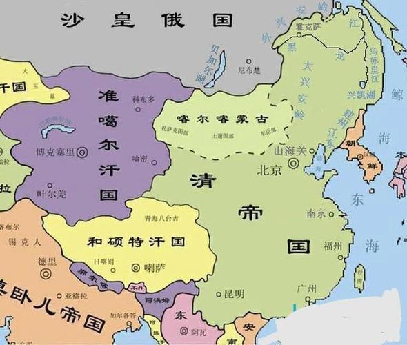 清朝疆域300年变迁图:1820年时疆域最为辽阔