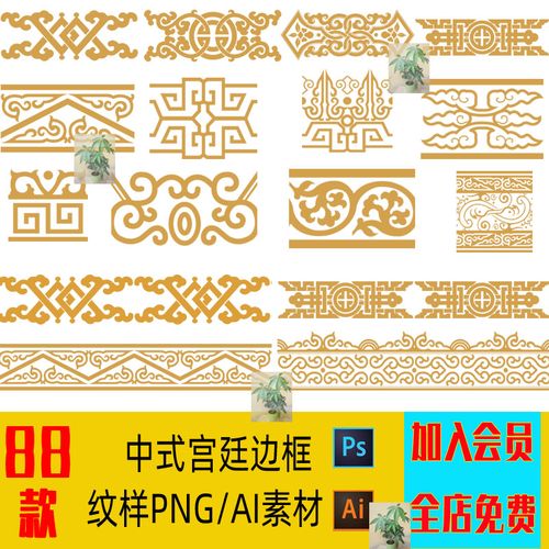 中式古典花纹图案边框