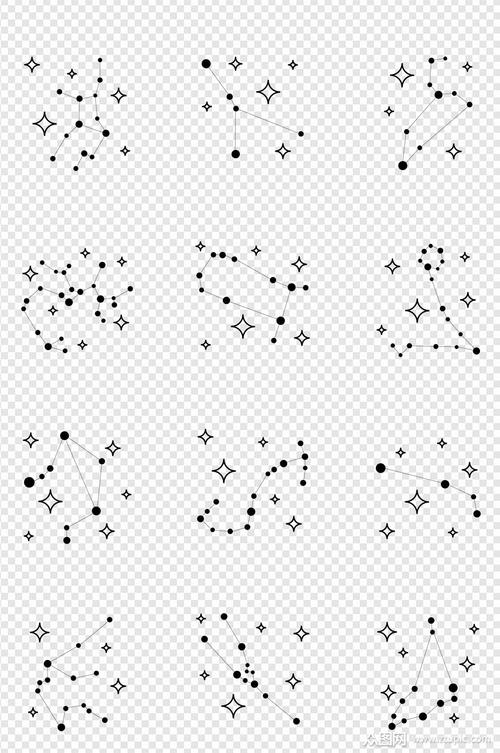 十二星座星图线条画