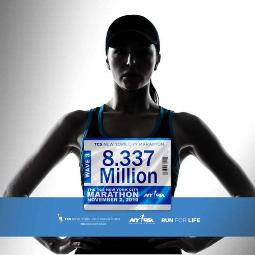 a female marathon runner representing new york city marathon