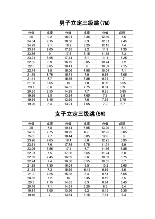 安徽省高考体育评分标准doc5页