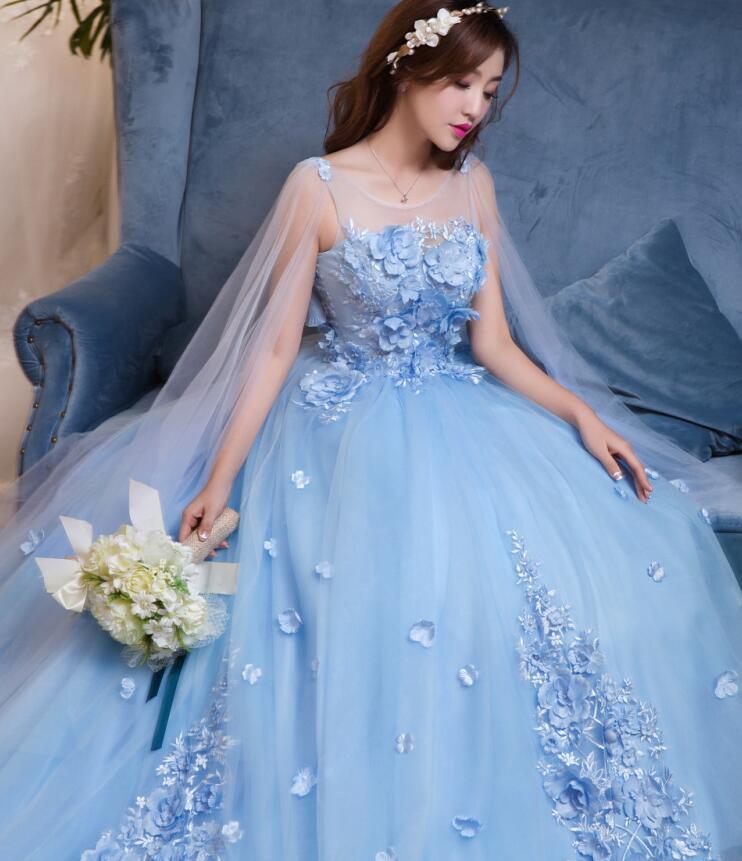 十二星座里最唯美的蓝色婚纱,处女座的优雅,双鱼座的超梦幻!
