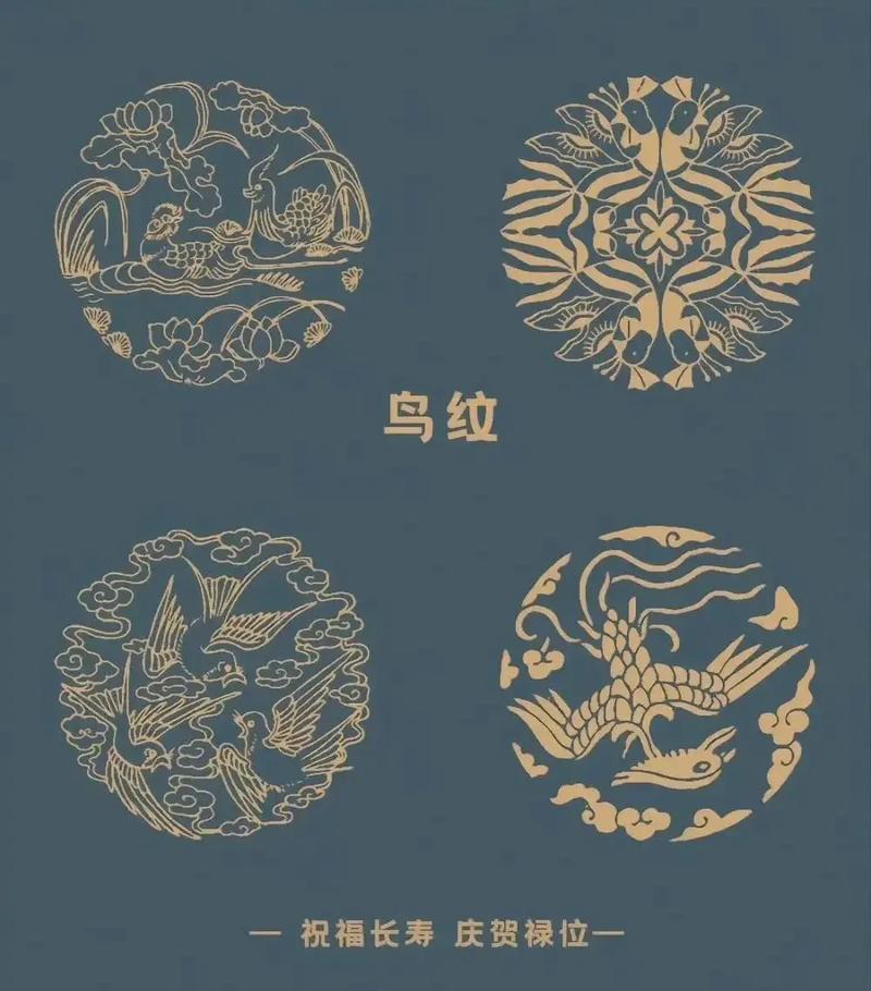 九种中国传统纹样及寓意.鸟纹:祝福长寿,庆贺禄位.兽纹:铸造 - 抖音
