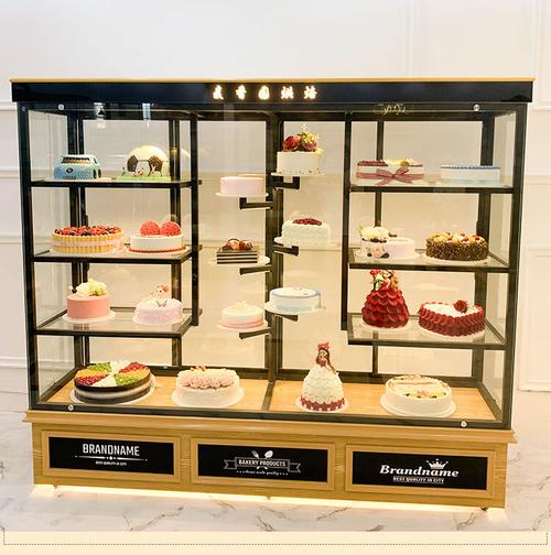 现货速发生日蛋糕模型展示柜烘焙店多层蛋糕架中岛边柜面包展示柜 边