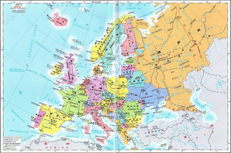 欧洲地图中文版可放大