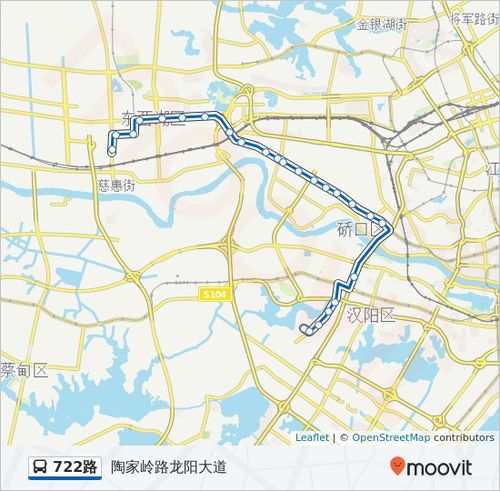 722路路线:日程,站点和地图-陶家岭路龙阳大道