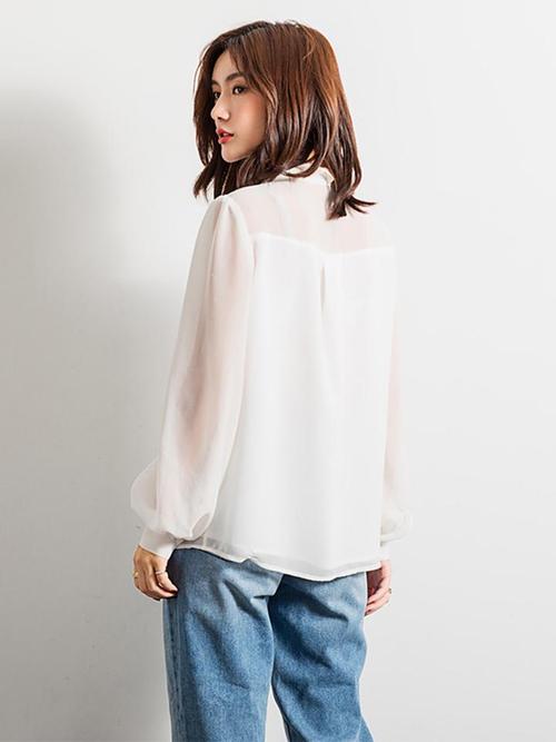 韩型日尚蕾丝镂空打底衬衫
