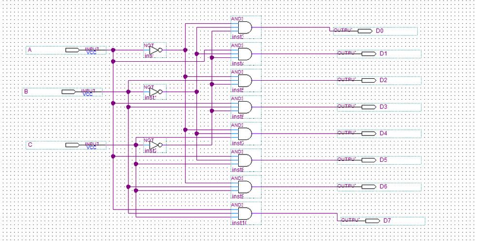 3-8译码器电路设计原理图
