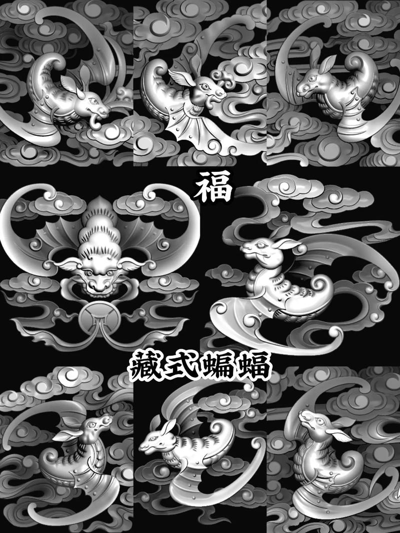 藏式蝙蝠精雕图.精雕图浮雕图灰度图 #北京精雕 #浮雕工艺  - 抖音