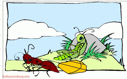 蚂蚱和蚂蚁简笔画图片(2)