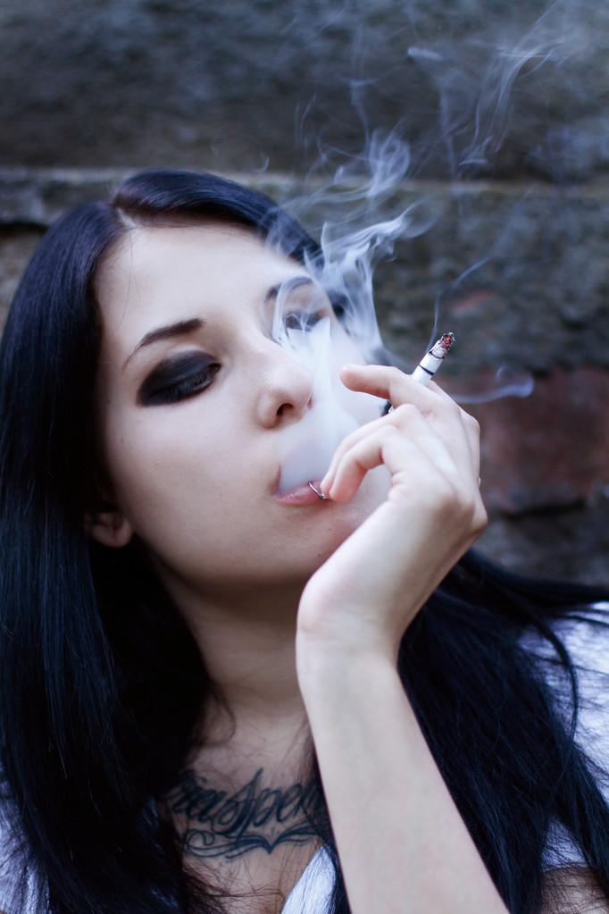 女孩,纹身,坏习惯,吸烟
