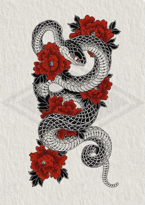 传统纹身题材蛇2