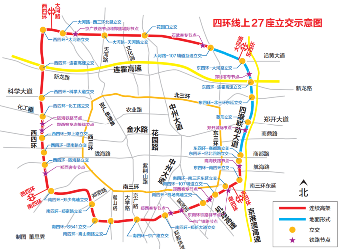 郑州四环线共设27座主立交 高架计划明年6月通车