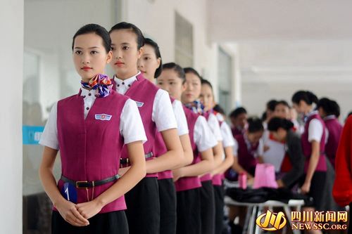 四川某航空公司在成都东星航空专修学院举办空乘校园专场招聘,该校