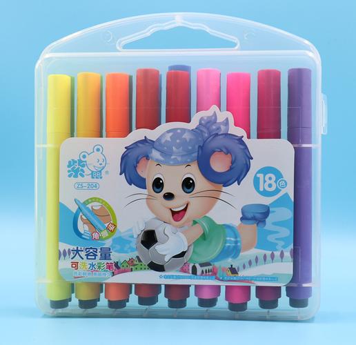 儿童水彩笔套装三角杆大容量小学生可水洗盒装绘画笔彩色铅笔