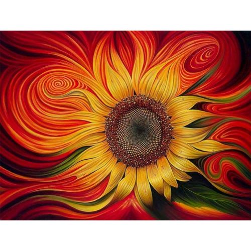 向日葵十字绣艺术抽象派太阳花欧式个性创意花卉客厅卧室钻画绣满