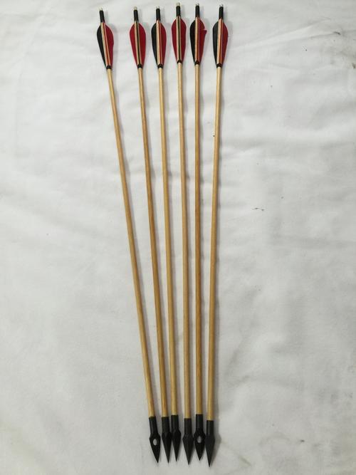 传统反曲弓专用印尼白木真羽木箭玻纤箭猎箭防爆杆响箭包邮