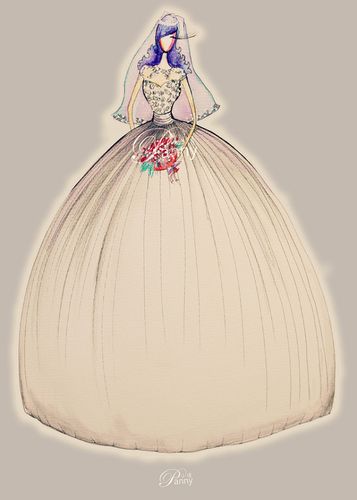 【婚纱礼服设计图collection】礼服手绘图:公主裙婚纱礼裙礼服(转收)