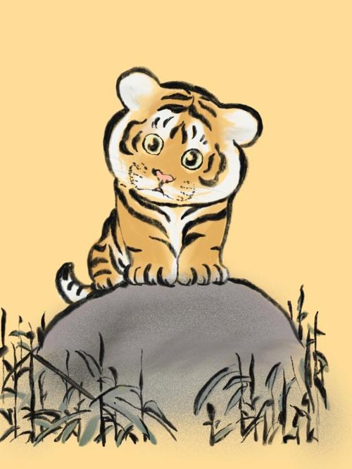 临摹练习超可爱的小老虎手绘呀