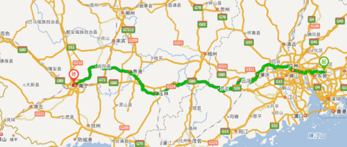 广东石排至广西南宁高速有多少公里,具体怎么走?