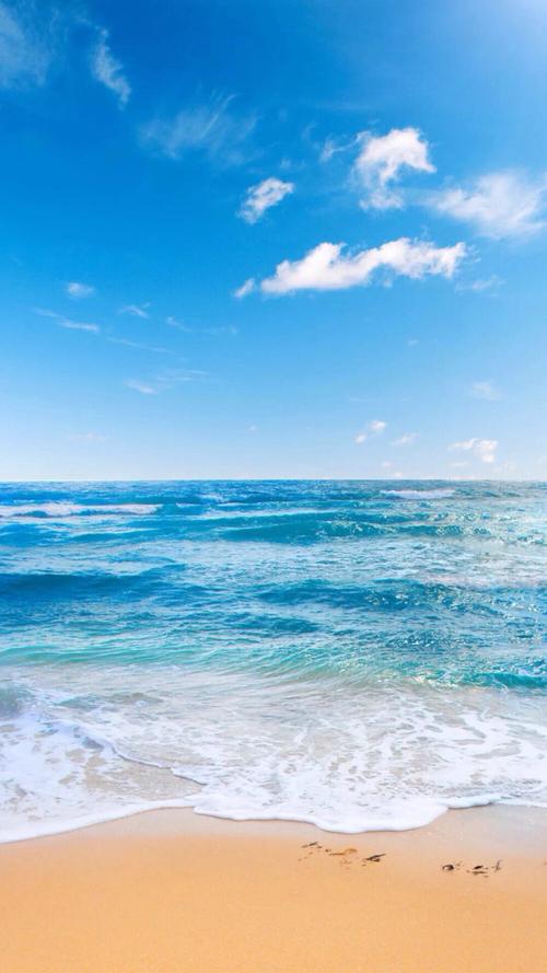 唯美自然风景蓝天碧海沙滩海洋唯美风景iphone手机壁纸唯美壁纸锁屏